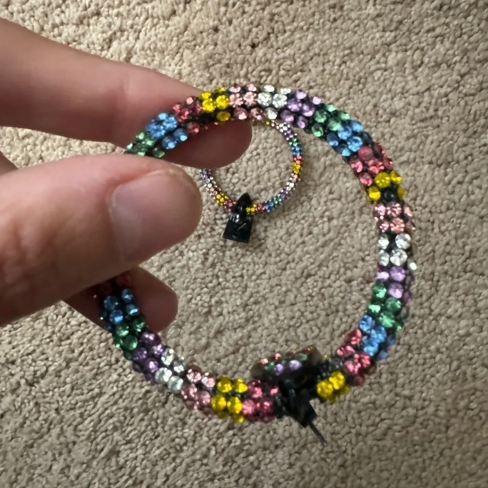 Zara- Multicolored Studded Pierced Large Ring Earrings